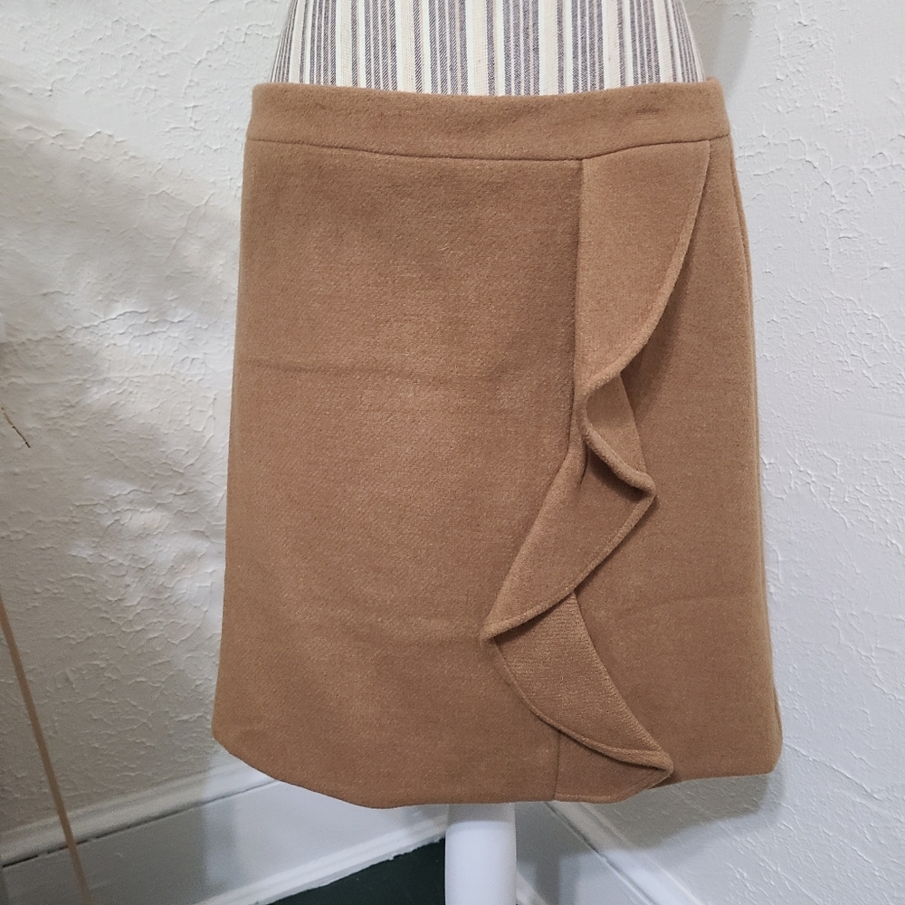 J. Crew Mercantile Wool Blend Ruffle Skirt